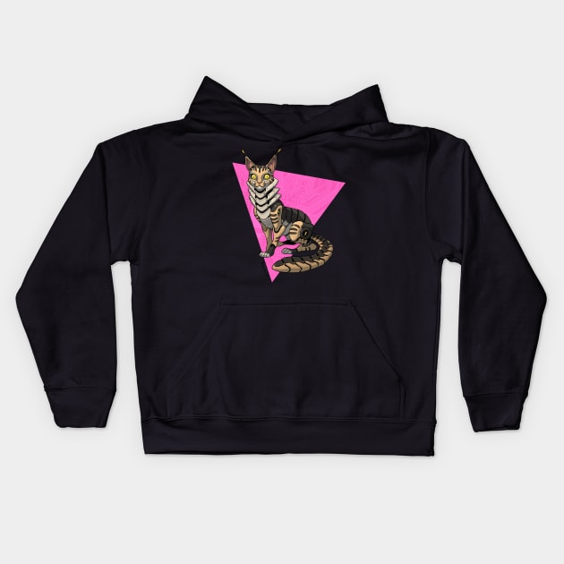 Cyborg Maine Coon Cat Kids Hoodie by Novanim